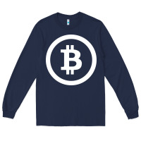 Navy bitcoin Long Sleeve Tee - artisFamous