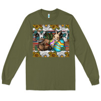 Army Green easter Long Sleeve Tee - CowhideDigitalArt