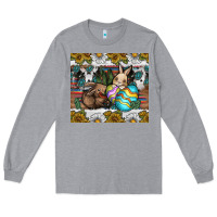 Heather Grey easter Long Sleeve Tee - CowhideDigitalArt