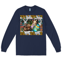 Navy easter Long Sleeve Tee - CowhideDigitalArt