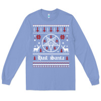 Colony Blue hail santa ugly christmas sweater   sweatshirt Long Sleeve Tee - artisFamous