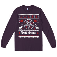 Plum hail santa ugly christmas sweater   sweatshirt Long Sleeve Tee - artisFamous