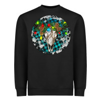 Black Bull Skull Christmas Heavyweight Sweatshirt - RanaPortraitStore