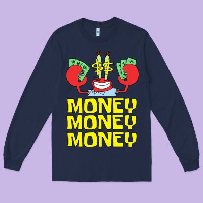 Mr Krabs Love Money Long Sleeve Tee Designed By Artisfamous