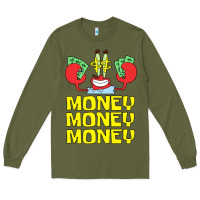 Army Green mr krabs love money Long Sleeve Tee - artisFamous