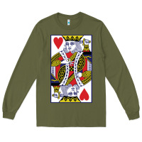 Army Green king of hearts Long Sleeve Tee - artisFamous