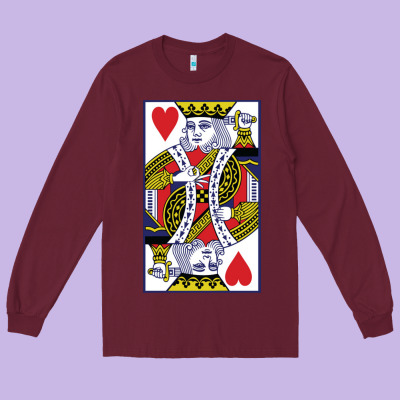 King Of Hearts Long Sleeve Tee Designed By Artisfamous