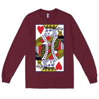 Burgundy king of hearts Long Sleeve Tee - artisFamous
