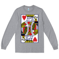 Heather Grey king of hearts Long Sleeve Tee - artisFamous