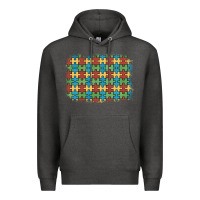 Charcoal Heather autism awareness background Premium Hoodie - Artiststas