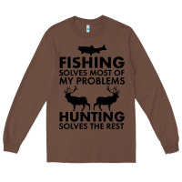 Chestnut funny fishing and hunting Long Sleeve Tee - artisFamous