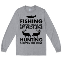 Funny Fishing And Hunting Long Sleeve Tee | Teevron