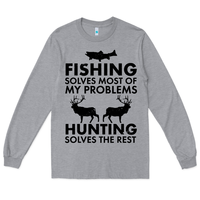 Funny Fishing And Hunting Long Sleeve Tee by artisFamous | Teevron