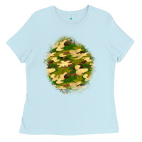 Baby Blue camouflage patch Ladies Tee - BundleAndBundleShop