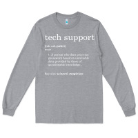 Heather Grey funny tech support definition Long Sleeve Tee - artisFamous