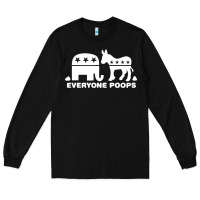 Black everyone poops Long Sleeve Tee - artisFamous