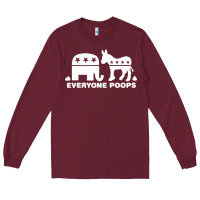 Burgundy everyone poops Long Sleeve Tee - artisFamous