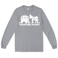 Heather Grey everyone poops Long Sleeve Tee - artisFamous