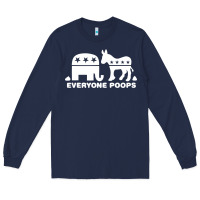 Navy everyone poops Long Sleeve Tee - artisFamous