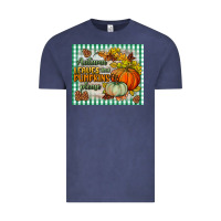 Vintage Denim autumn leaves and pumpkins please mouse pad Vintage Tee - BundleAndBundleShop