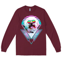 Burgundy bichons frise dog vintage Long Sleeve Tee - artisFamous