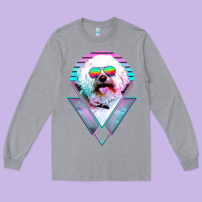 Bichons Frise Dog Vintage Long Sleeve Tee Designed By Artisfamous