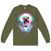 Army Green bichons frise dog vintage Long Sleeve Tee - artisFamous