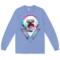 Colony Blue bichons frise dog vintage Long Sleeve Tee - artisFamous