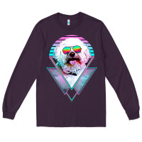 Plum bichons frise dog vintage Long Sleeve Tee - artisFamous