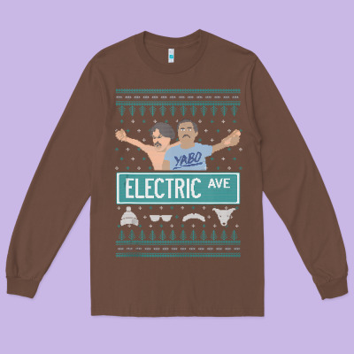 Pardon My Take Electric Avenue Ugly Christmas Sweater Long Sleeve Tee Designed By Artisfamous