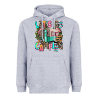 Heather Grey let's go camping Heavyweight Hoodie - RanaPortraitStore
