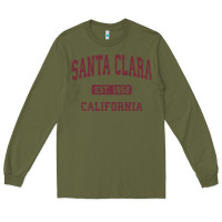 Army Green santa clara cali ca vintage athletic sports design Long Sleeve Tee - artisFamous