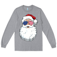 Heather Grey santa claus  u.s.a sunglasses christmas in july santa Long Sleeve Tee - artisFamous