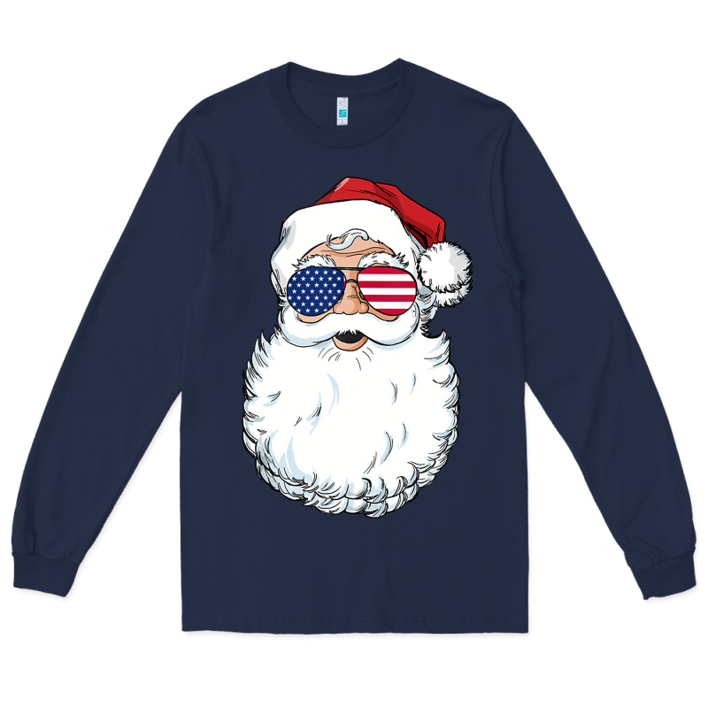 Santa Claus  U.s.a Sunglasses Christmas In July Santa Long Sleeve Tee by artisFamous | Teevron