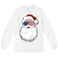 White santa claus  u.s.a sunglasses christmas in july santa Long Sleeve Tee - artisFamous