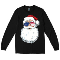 Black santa claus  u.s.a sunglasses christmas in july santa Long Sleeve Tee - artisFamous