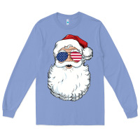 Colony Blue santa claus  u.s.a sunglasses christmas in july santa Long Sleeve Tee - artisFamous