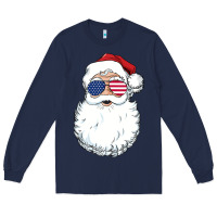 Navy santa claus  u.s.a sunglasses christmas in july santa Long Sleeve Tee - artisFamous