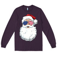 Plum santa claus  u.s.a sunglasses christmas in july santa Long Sleeve Tee - artisFamous
