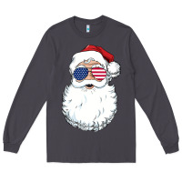 Smoke santa claus  u.s.a sunglasses christmas in july santa Long Sleeve Tee - artisFamous