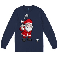 Navy santa claus golf christmas golfer golfing gift Long Sleeve Tee - artisFamous