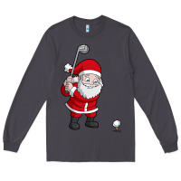 Smoke santa claus golf christmas golfer golfing gift Long Sleeve Tee - artisFamous