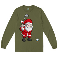 Army Green santa claus golf christmas golfer golfing gift Long Sleeve Tee - artisFamous