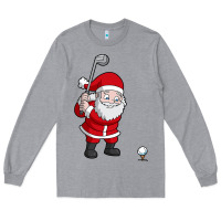 Heather Grey santa claus golf christmas golfer golfing gift Long Sleeve Tee - artisFamous