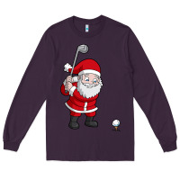 Plum santa claus golf christmas golfer golfing gift Long Sleeve Tee - artisFamous