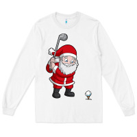 White santa claus golf christmas golfer golfing gift Long Sleeve Tee - artisFamous