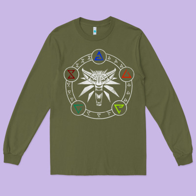 Camiseta Witcher Long Sleeve Tee Designed By Artisfamous