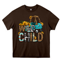 Chocolate Brown wild child kids car Heavy Core Tee - OliviaCreatesArt