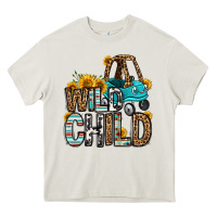 Cream wild child kids car Heavy Core Tee - OliviaCreatesArt