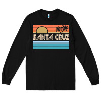 Black santa c.r.u.z cali sunset 70s 80s surfer summer sun Long Sleeve Tee - artisFamous